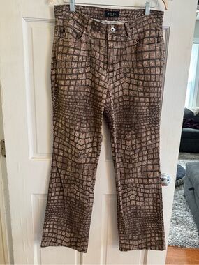 Vintage Guess Brown Croc-Print Jeans